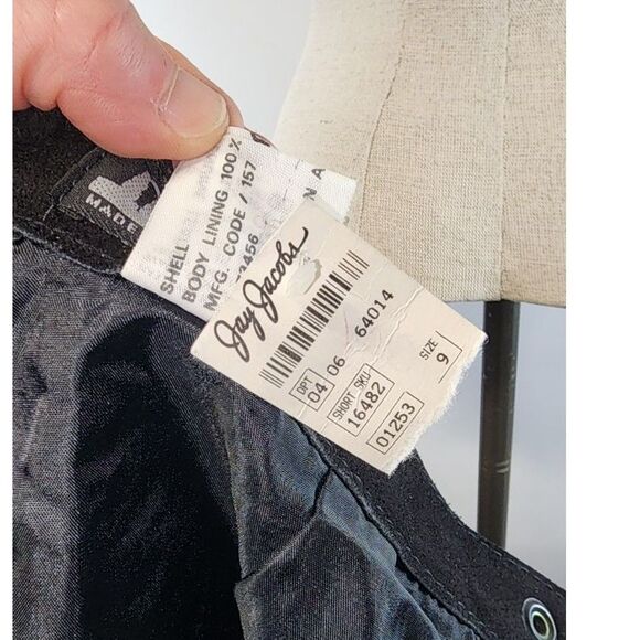 NWT Vintage Comint Black Suede Leather Skirt Size 9/10 - Picture 5 of 12